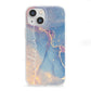 Blue and Pink Marble iPhone 13 Mini Clear Bumper Case