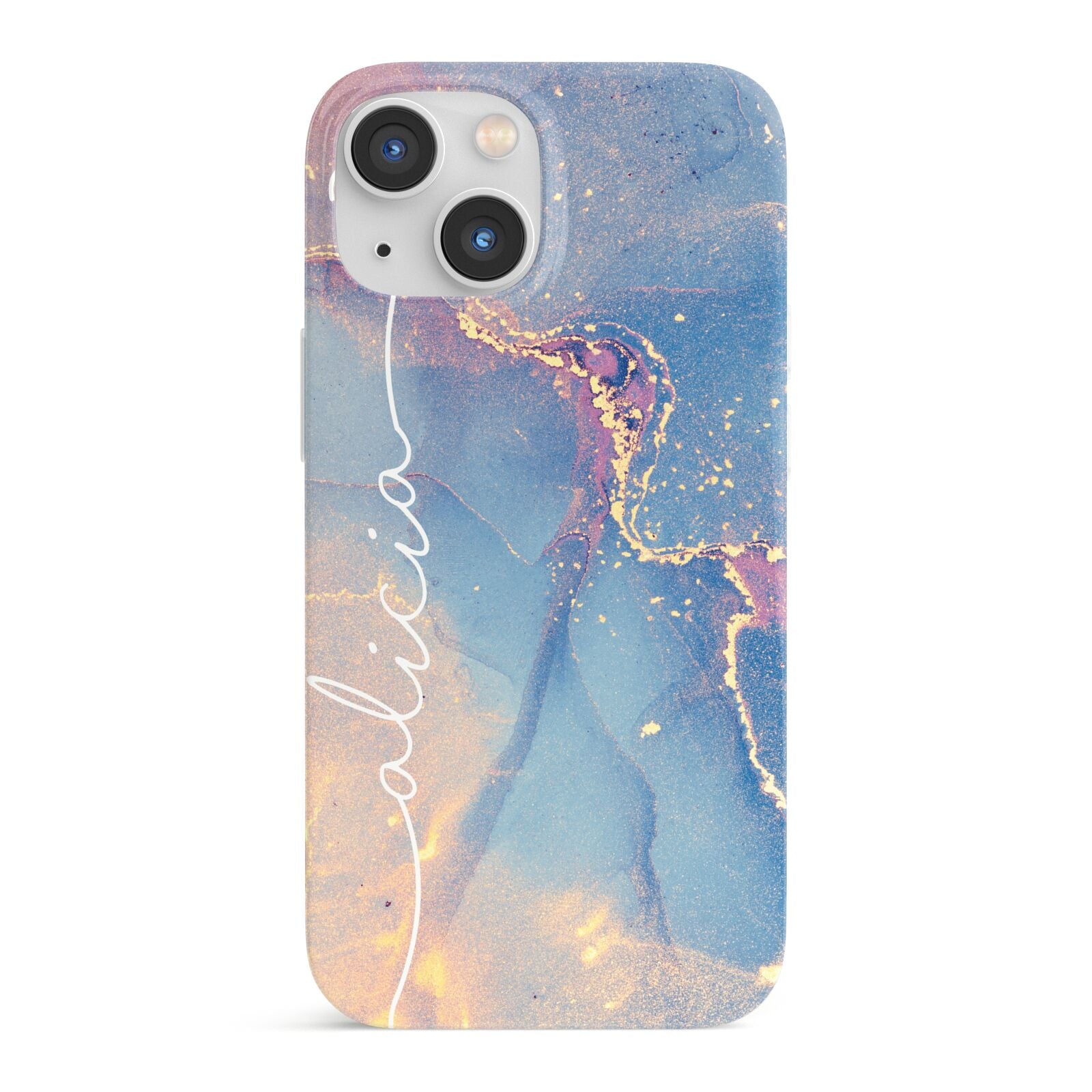 Blue and Pink Marble iPhone 13 Mini Full Wrap 3D Snap Case