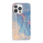 Blue and Pink Marble iPhone 13 Pro Clear Bumper Case