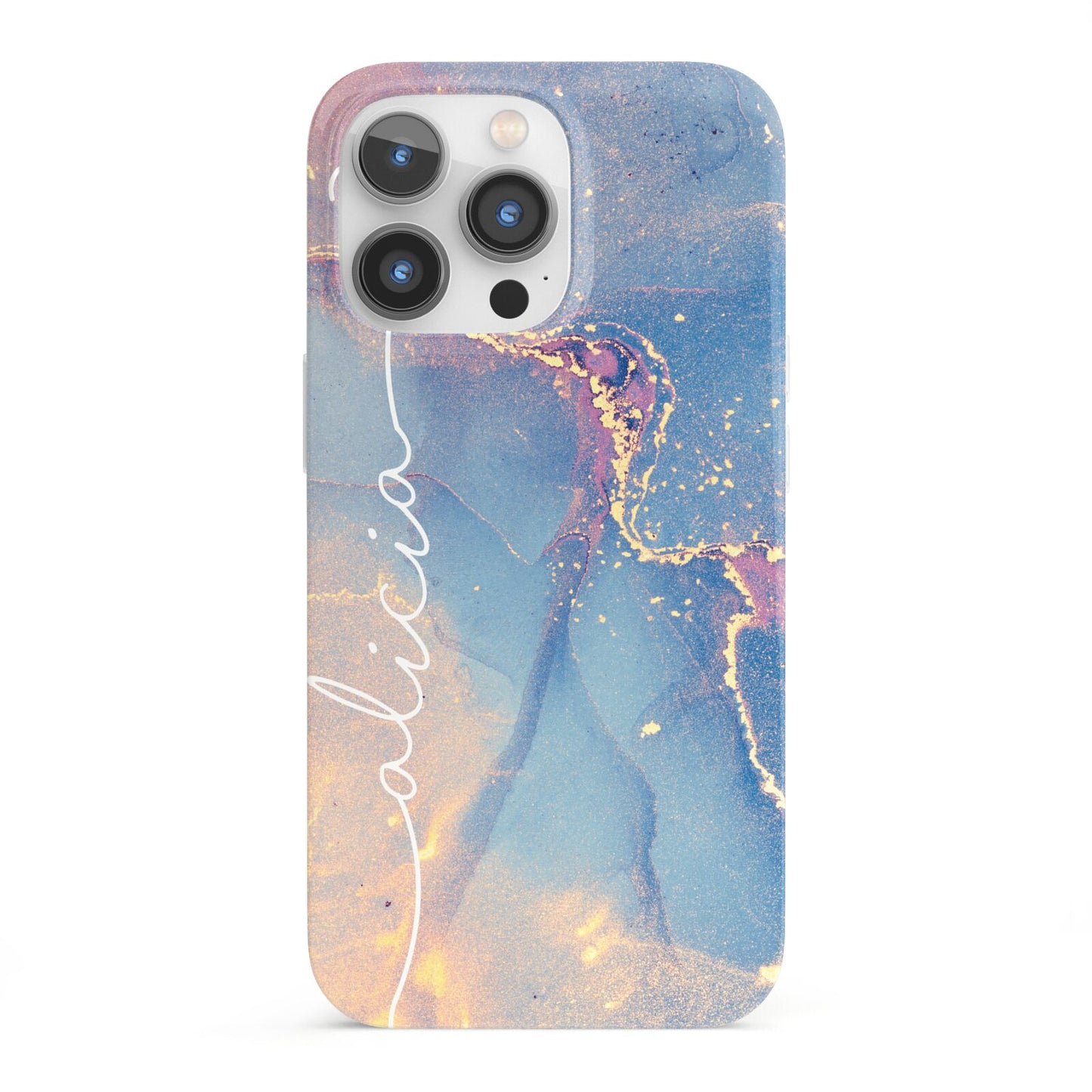 Blue and Pink Marble iPhone 13 Pro Full Wrap 3D Snap Case