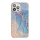 Blue and Pink Marble iPhone 13 Pro Max TPU Impact Case with Pink Edges