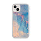 Blue and Pink Marble iPhone 14 Plus Clear Tough Case Starlight