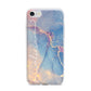Blue and Pink Marble iPhone 7 Bumper Case on Silver iPhone