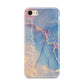 Blue and Pink Marble iPhone 8 3D Tough Case on Gold Phone