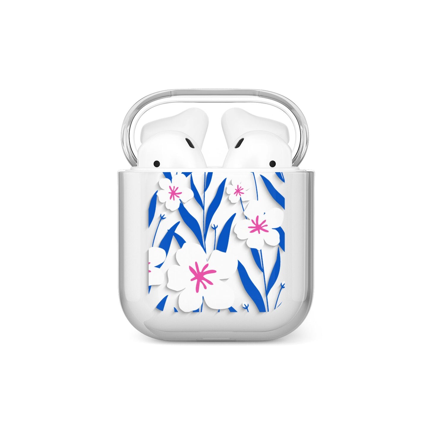 Blue and White Flowers AirPods Case