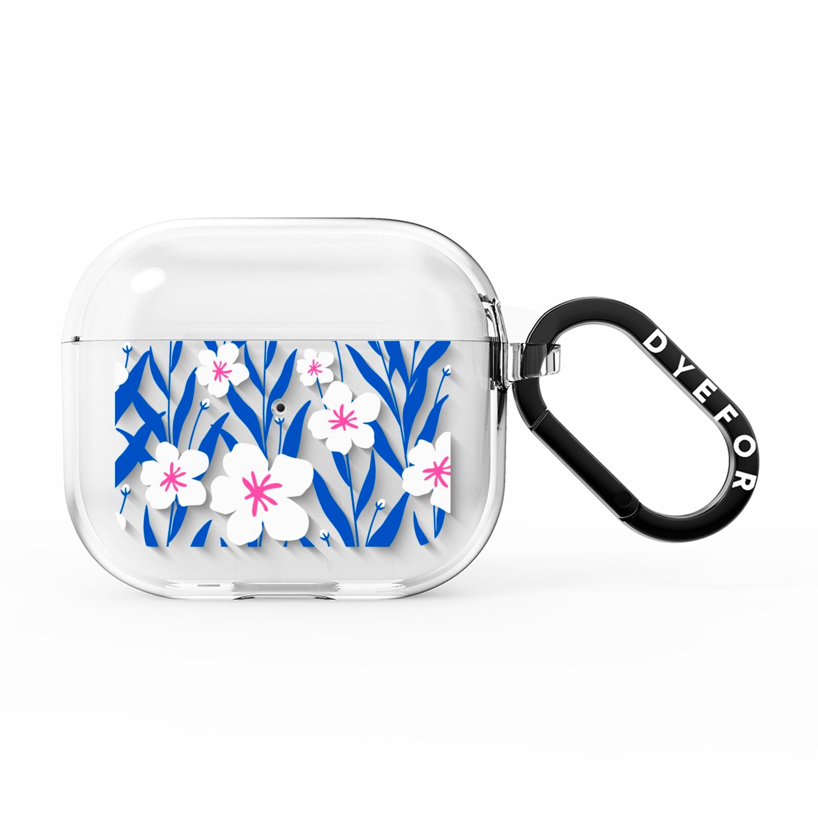 Blue and White Flowers AirPods Clear Case 3rd Gen