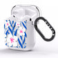 Blue and White Flowers AirPods Clear Case Side Image