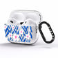 Blue and White Flowers AirPods Pro Clear Case Side Image