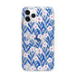 Blue and White Flowers Apple iPhone 11 Pro Max in Silver with Bumper Case