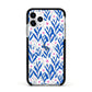 Blue and White Flowers Apple iPhone 11 Pro in Silver with Black Impact Case