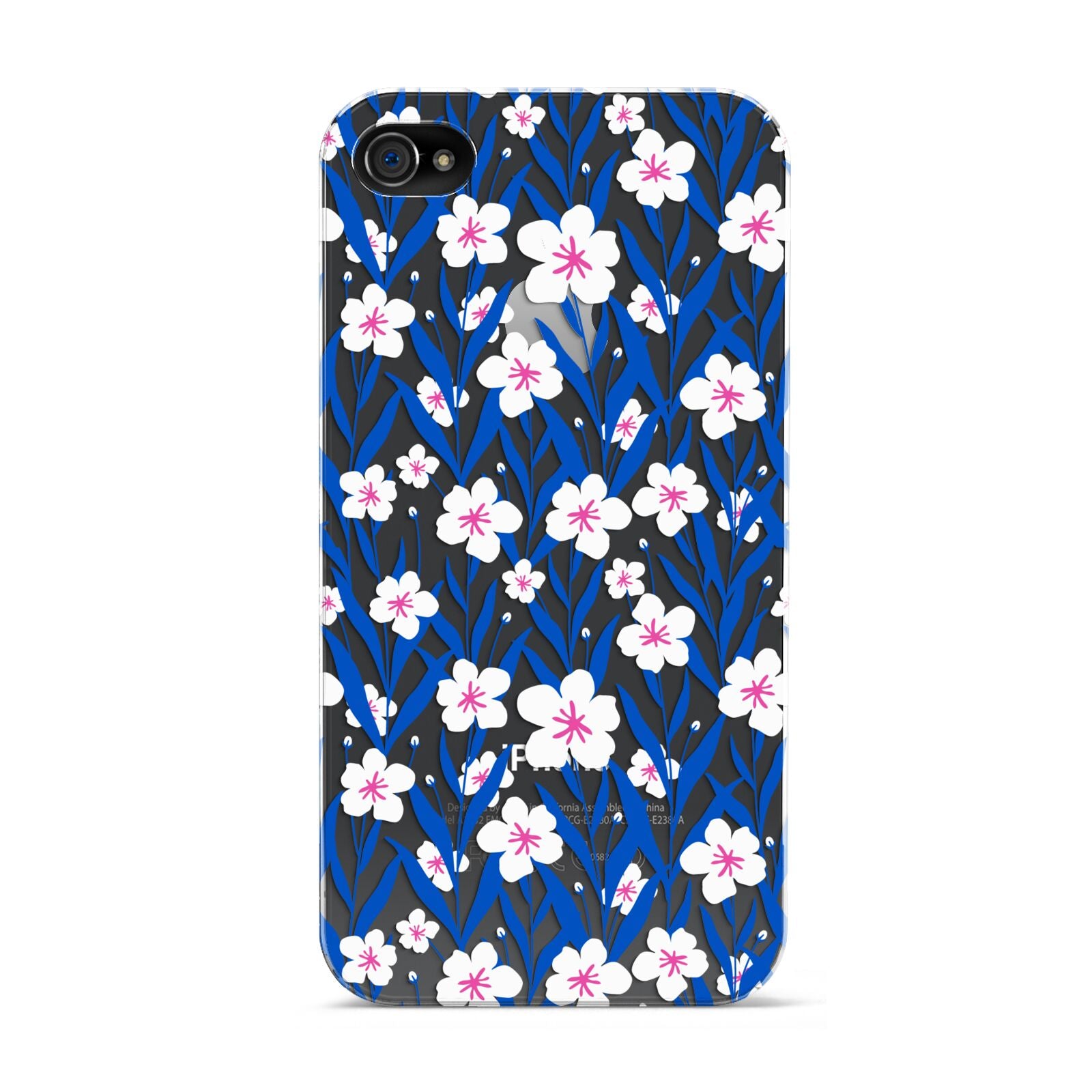 Blue and White Flowers Apple iPhone 4s Case