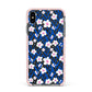 Blue and White Flowers Apple iPhone Xs Max Impact Case Pink Edge on Black Phone
