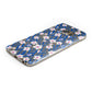 Blue and White Flowers Protective Samsung Galaxy Case Angled Image