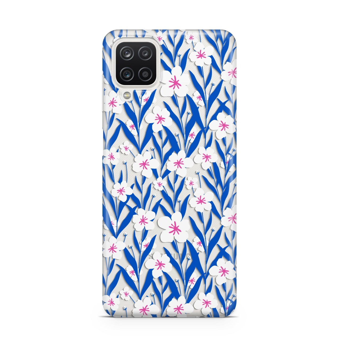 Blue and White Flowers Samsung A12 Case