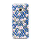 Blue and White Flowers Samsung Galaxy A3 2017 Case on gold phone