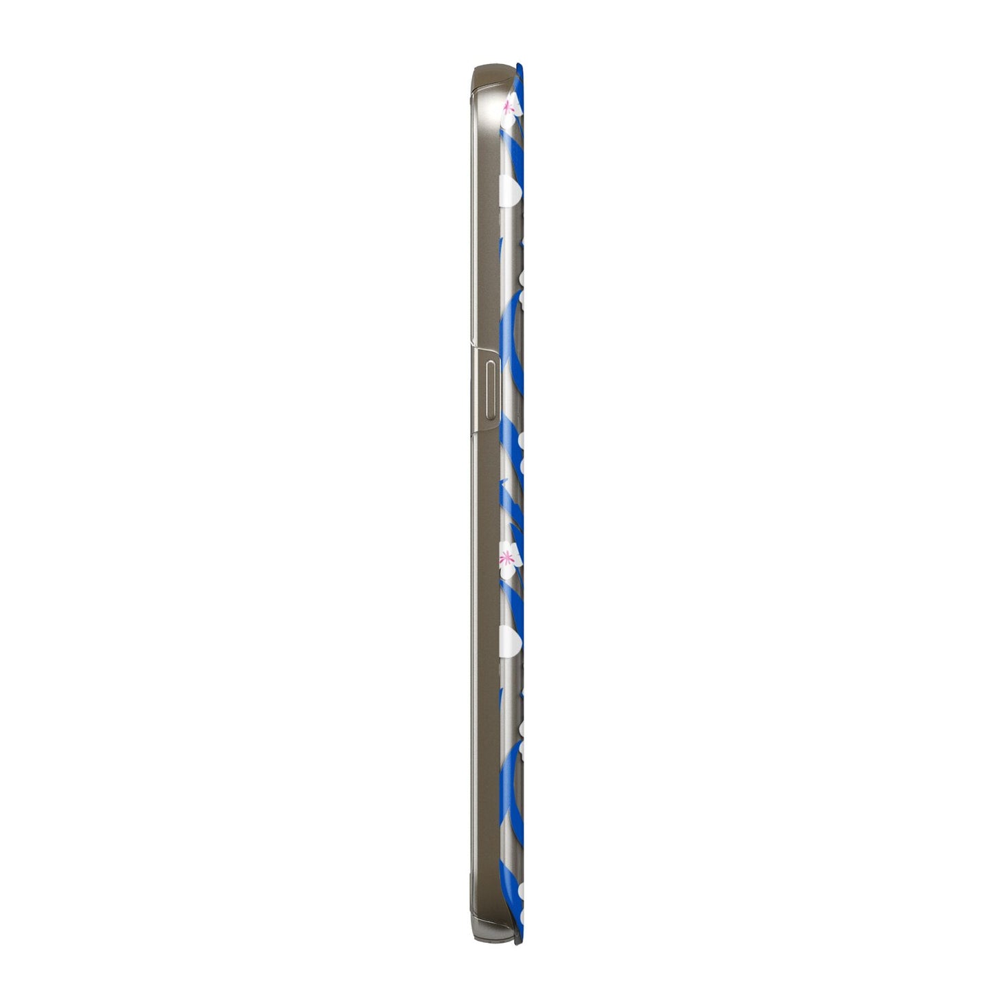 Blue and White Flowers Samsung Galaxy Case Side View