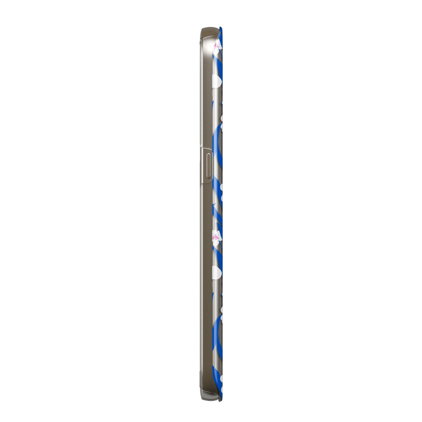 Blue and White Flowers Samsung Galaxy Case Side View