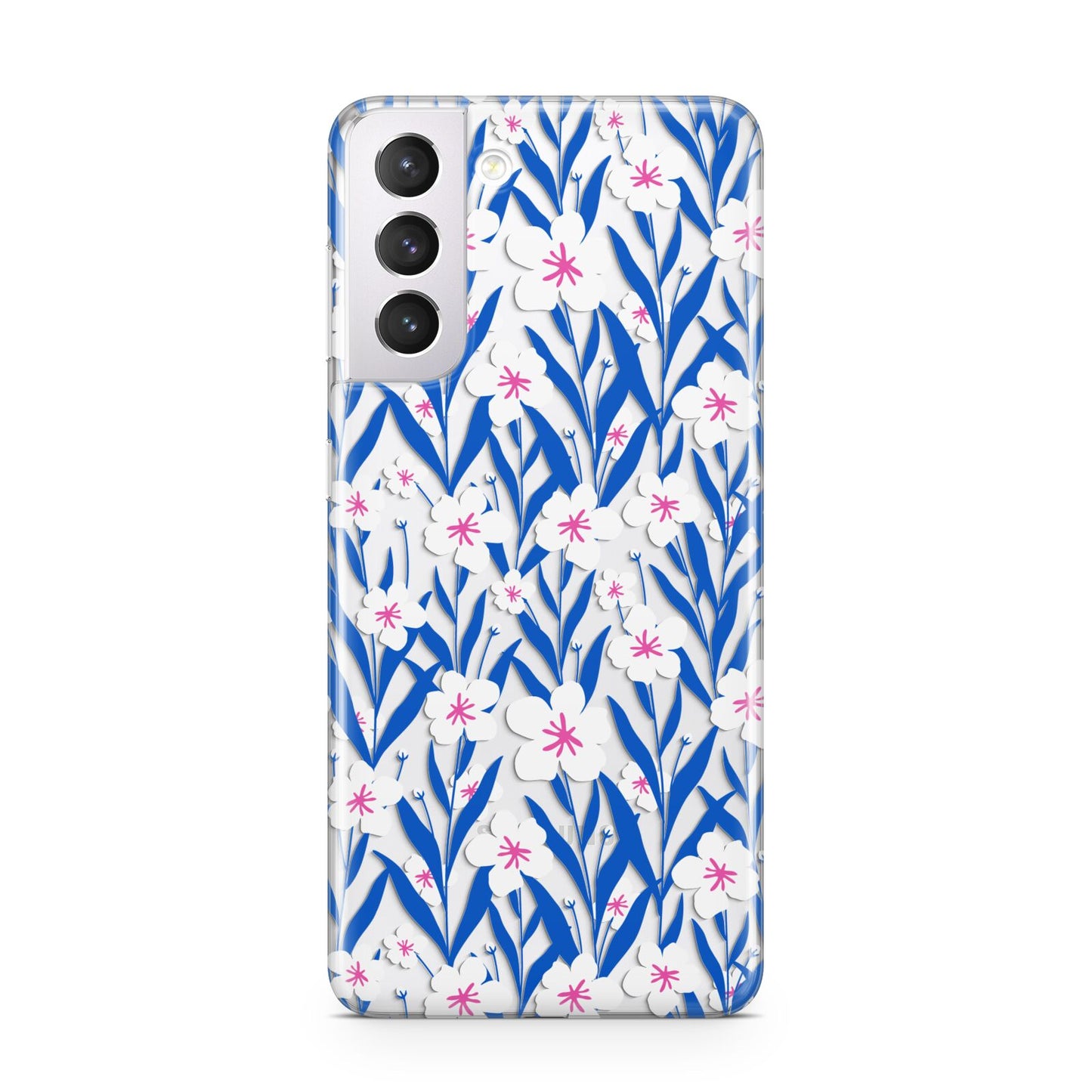 Blue and White Flowers Samsung S21 Case