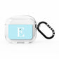 Blue with White Personalised Monogram AirPods Clear Case 3rd Gen