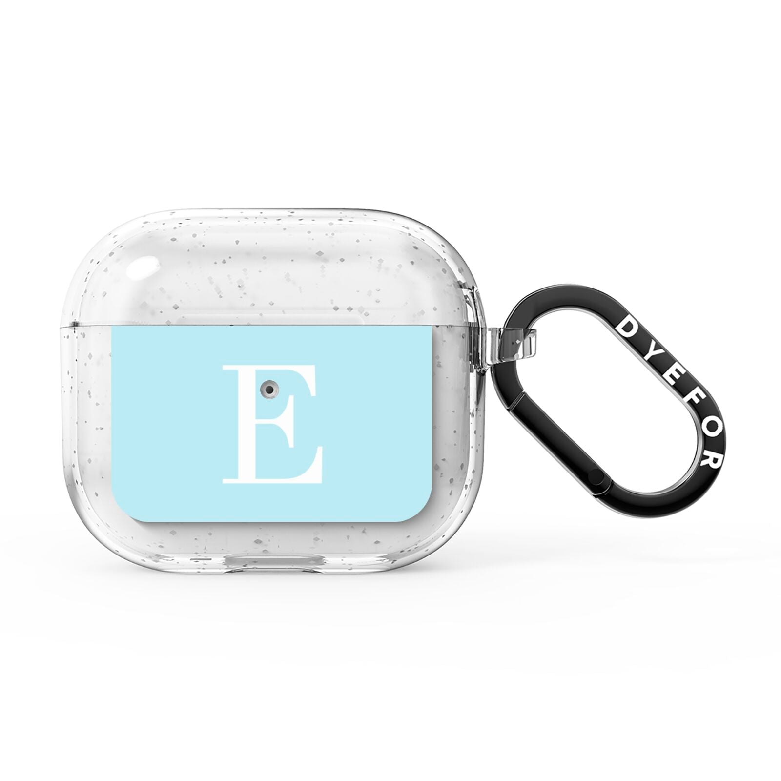 Blue with White Personalised Monogram AirPods Glitter Case 3rd Gen
