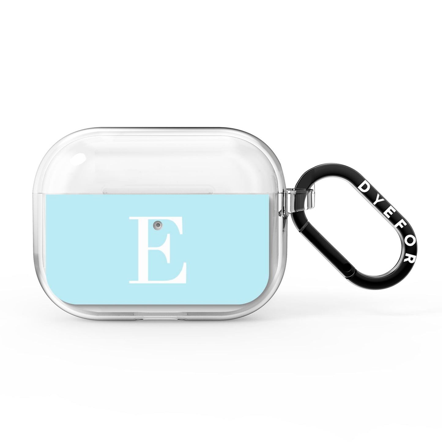 Blue with White Personalised Monogram AirPods Pro Clear Case