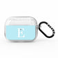 Blue with White Personalised Monogram AirPods Pro Glitter Case