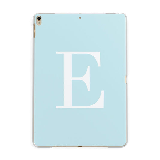 Blue with White Personalised Monogram Apple iPad Gold Case
