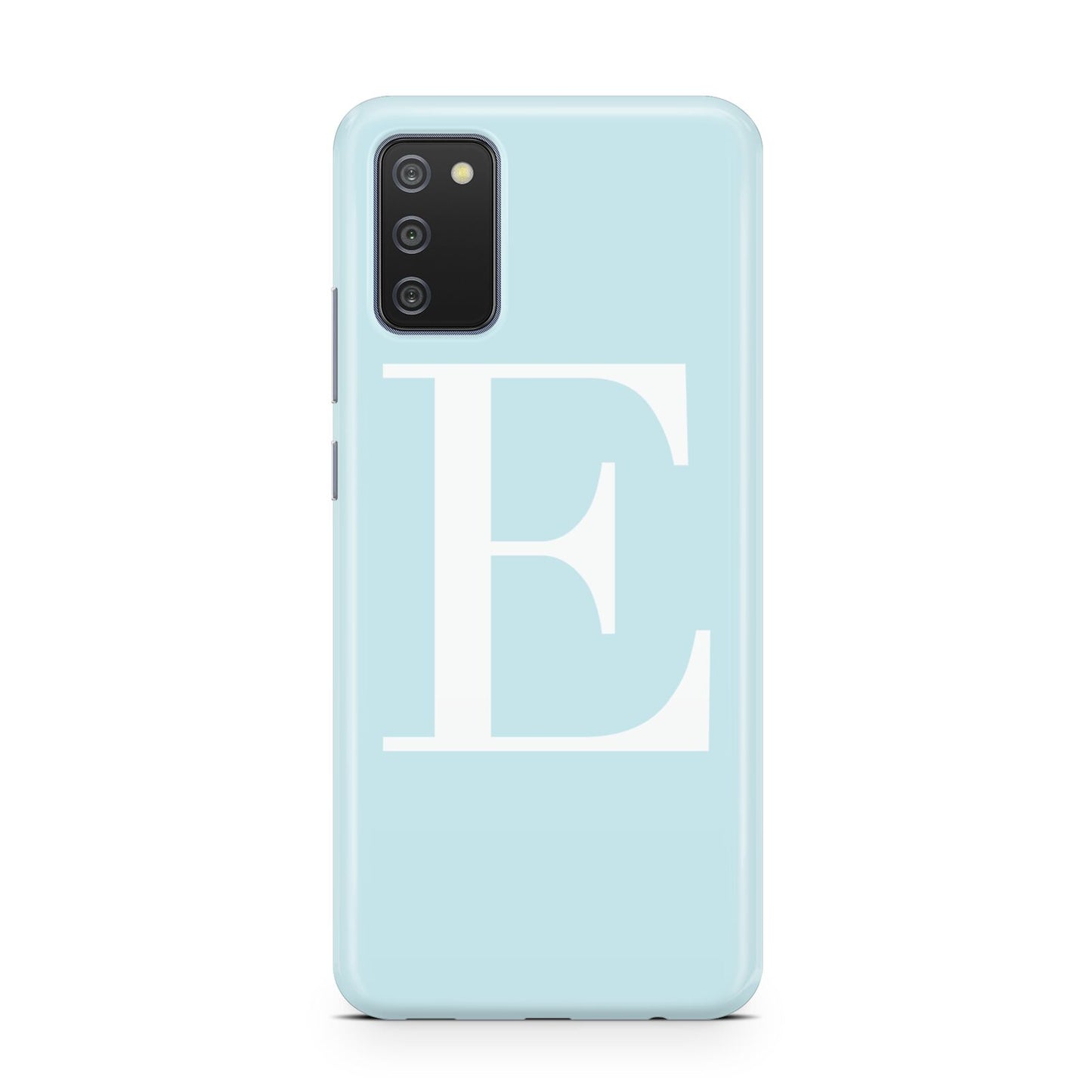Blue with White Personalised Monogram Samsung A02s Case