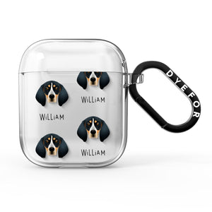 Bluetick Coonhound Icon with Name AirPods Case