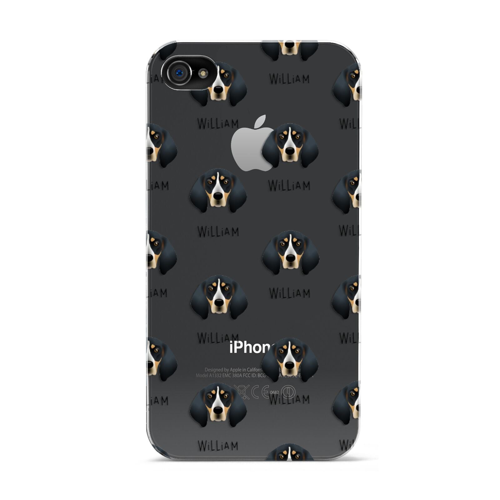 Bluetick Coonhound Icon with Name Apple iPhone 4s Case