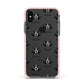 Bluetick Coonhound Icon with Name Apple iPhone Xs Impact Case Pink Edge on Black Phone