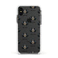 Bluetick Coonhound Icon with Name Apple iPhone Xs Impact Case White Edge on Black Phone