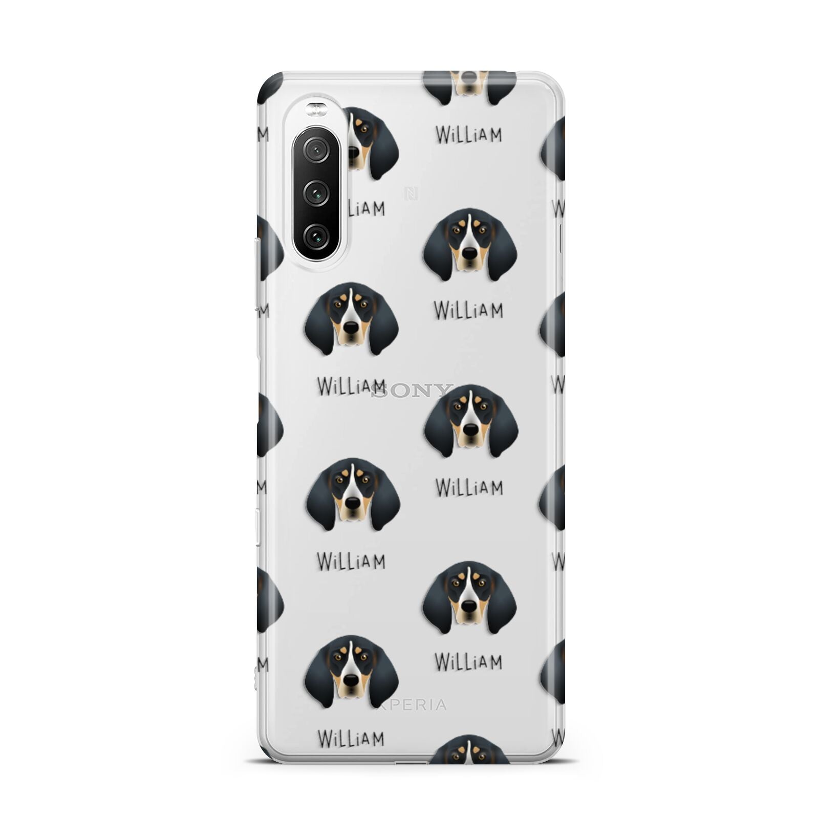 Bluetick Coonhound Icon with Name Sony Xperia 10 III Case