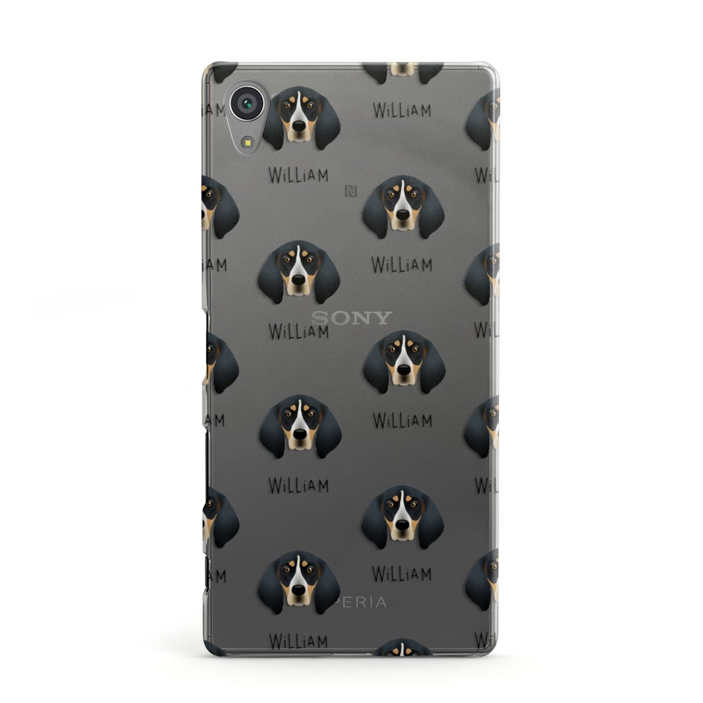Bluetick Coonhound Icon with Name Sony Xperia Case