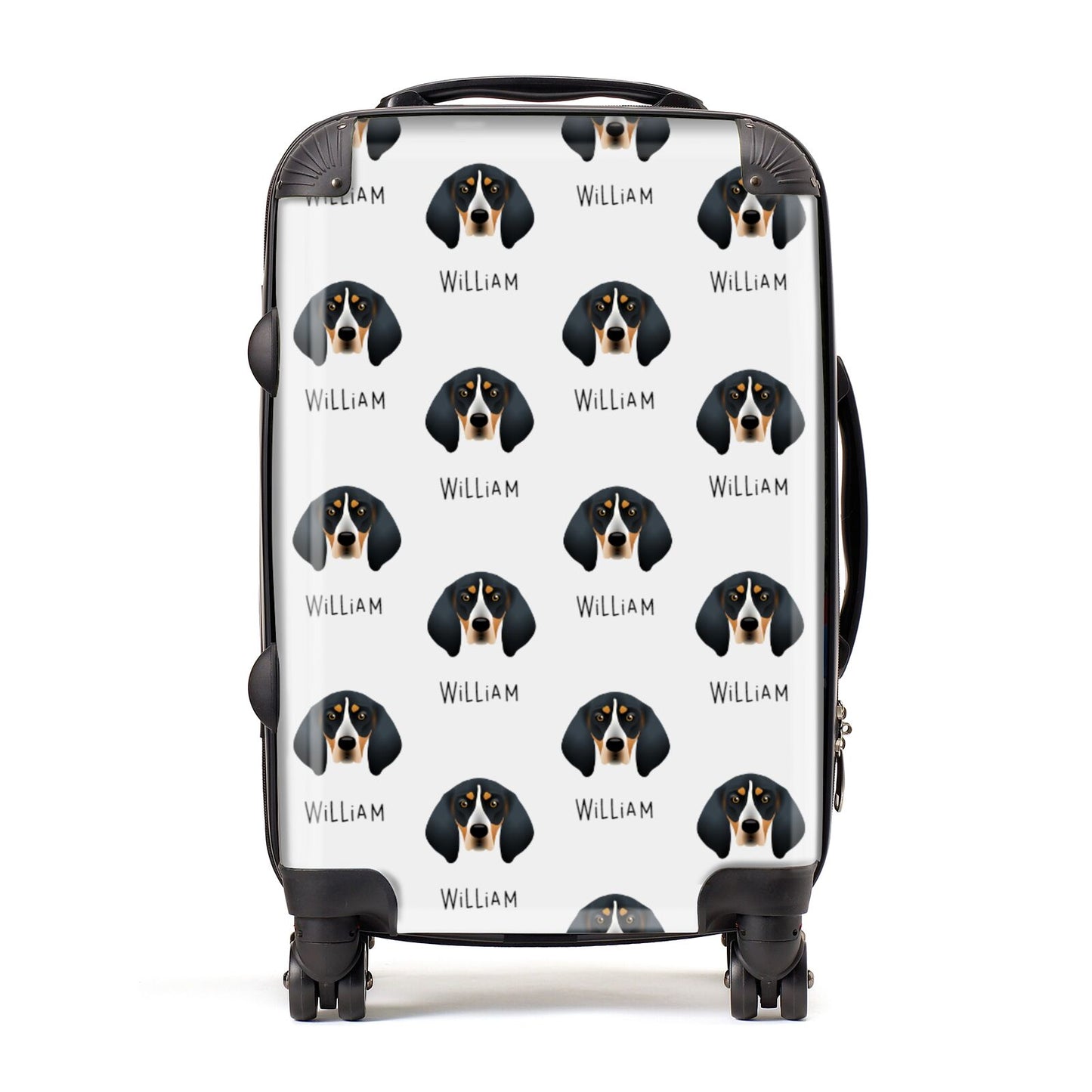 Bluetick Coonhound Icon with Name Suitcase