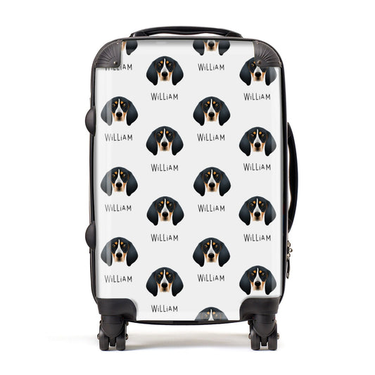 Bluetick Coonhound Icon with Name Suitcase