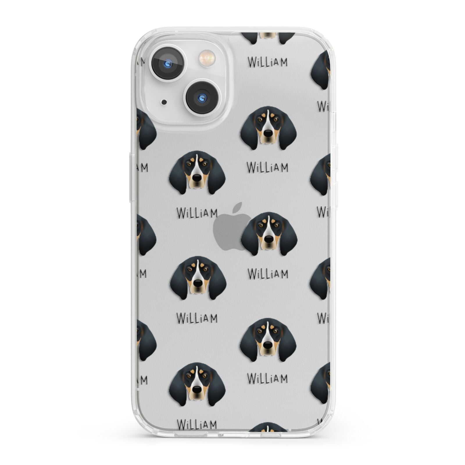 Bluetick Coonhound Icon with Name iPhone 13 Clear Bumper Case
