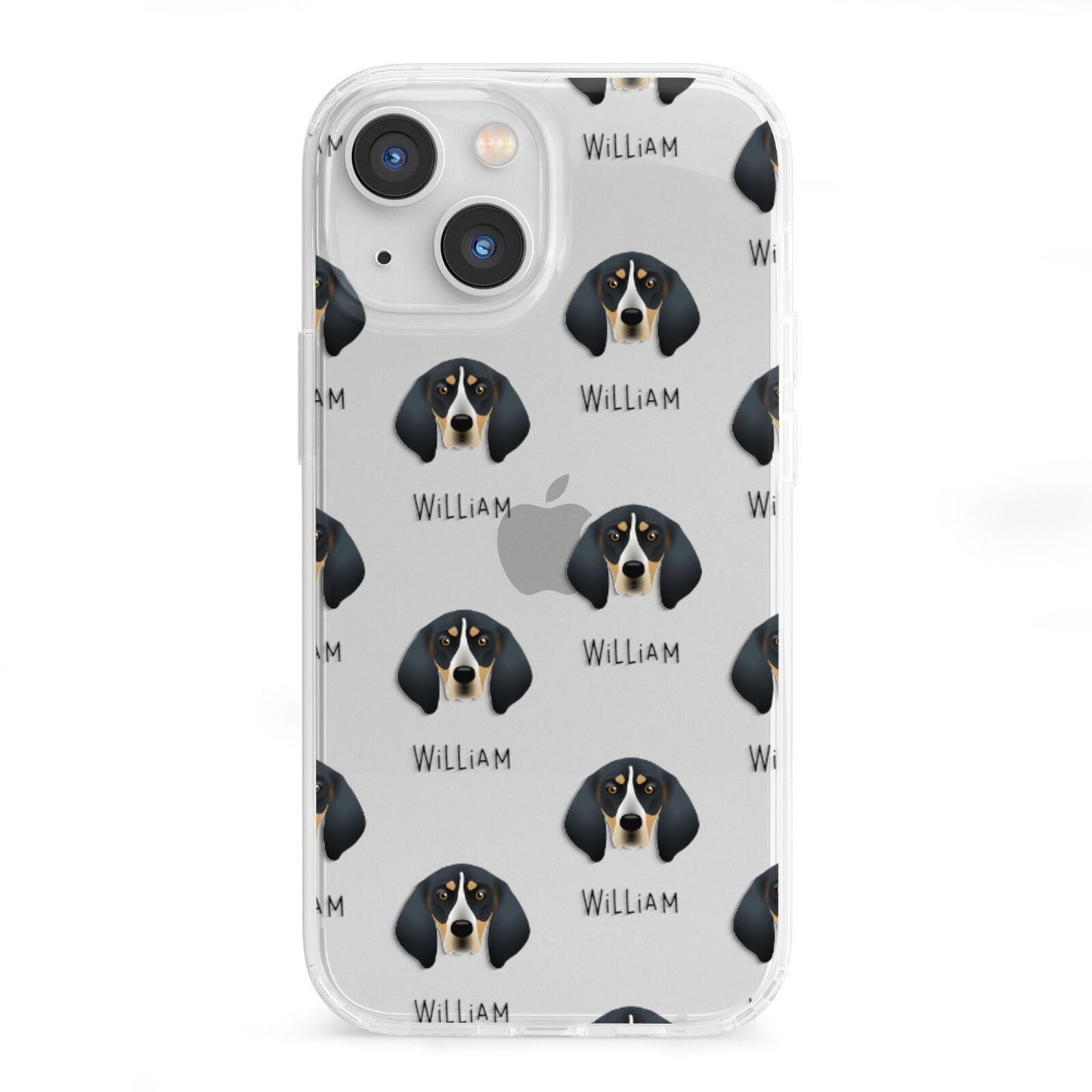 Bluetick Coonhound Icon with Name iPhone 13 Mini Clear Bumper Case