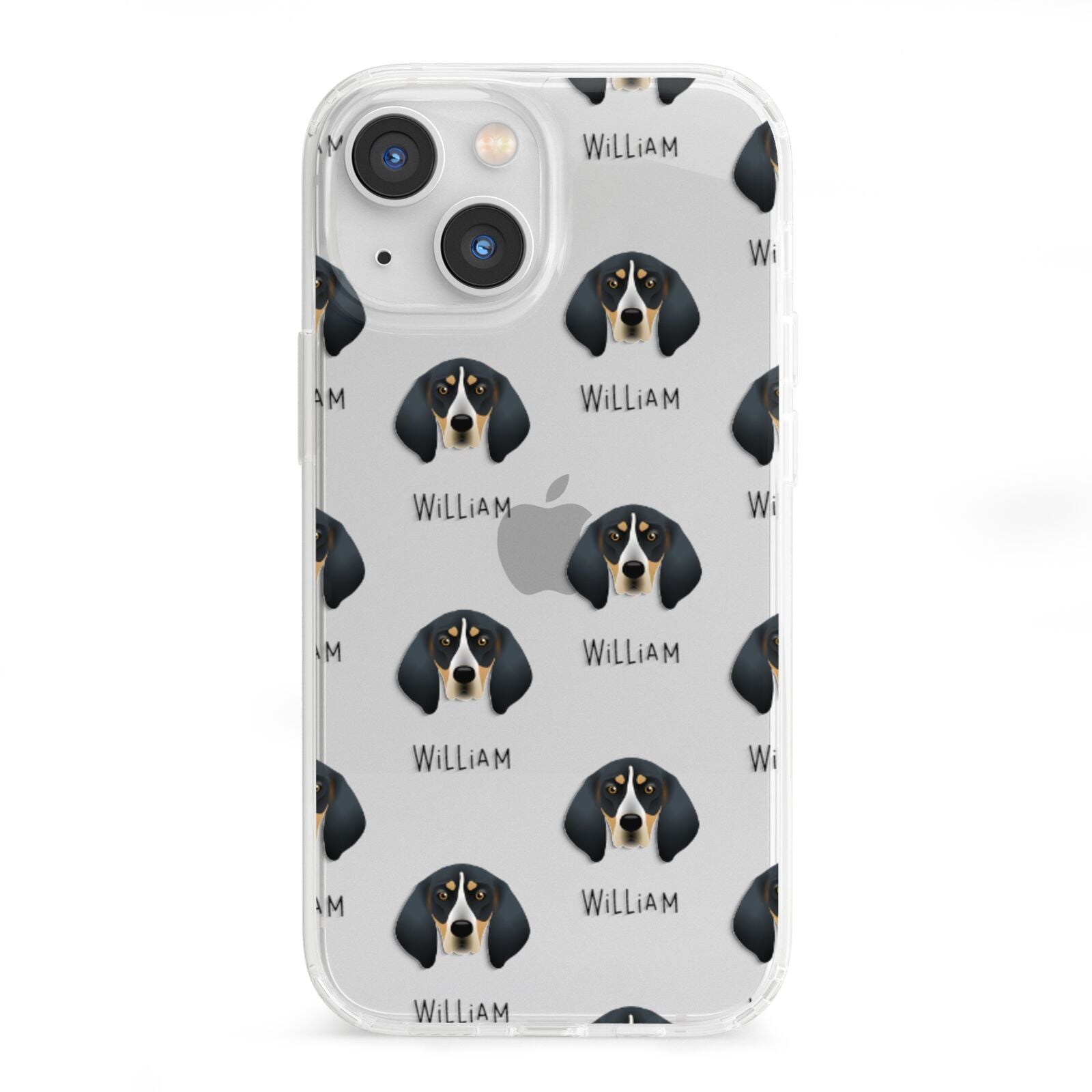 Bluetick Coonhound Icon with Name iPhone 13 Mini Clear Bumper Case