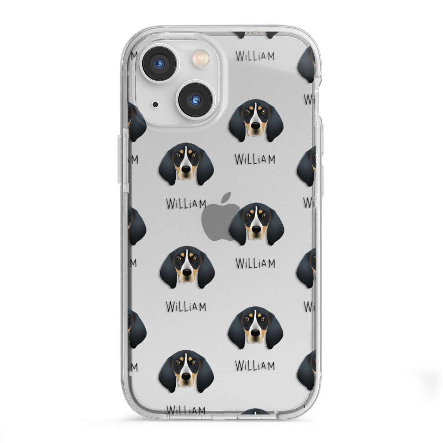 Bluetick Coonhound Icon with Name iPhone 13 Mini TPU Impact Case with White Edges