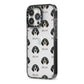 Bluetick Coonhound Icon with Name iPhone 13 Pro Black Impact Case Side Angle on Silver phone