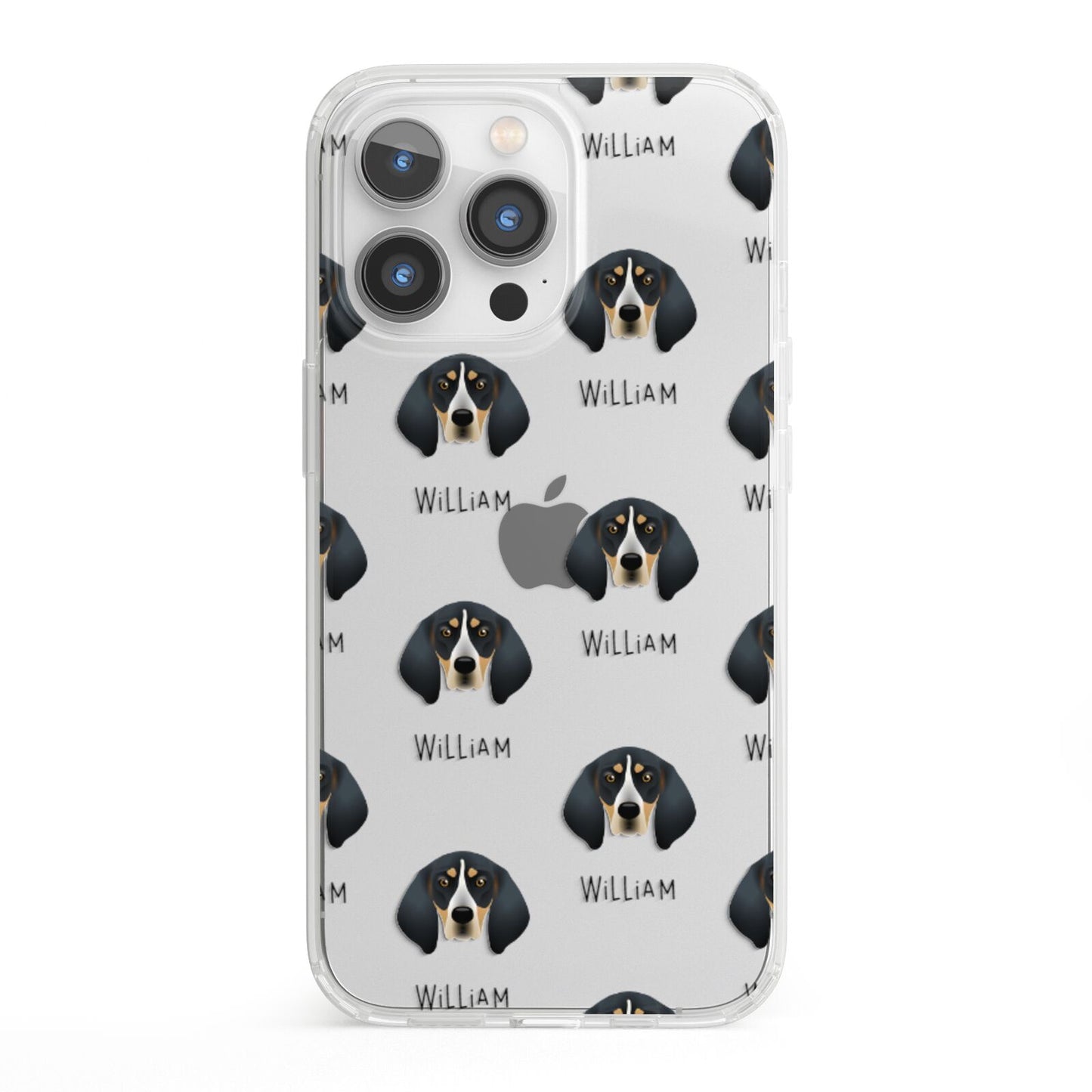 Bluetick Coonhound Icon with Name iPhone 13 Pro Clear Bumper Case
