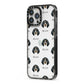 Bluetick Coonhound Icon with Name iPhone 13 Pro Max Black Impact Case Side Angle on Silver phone