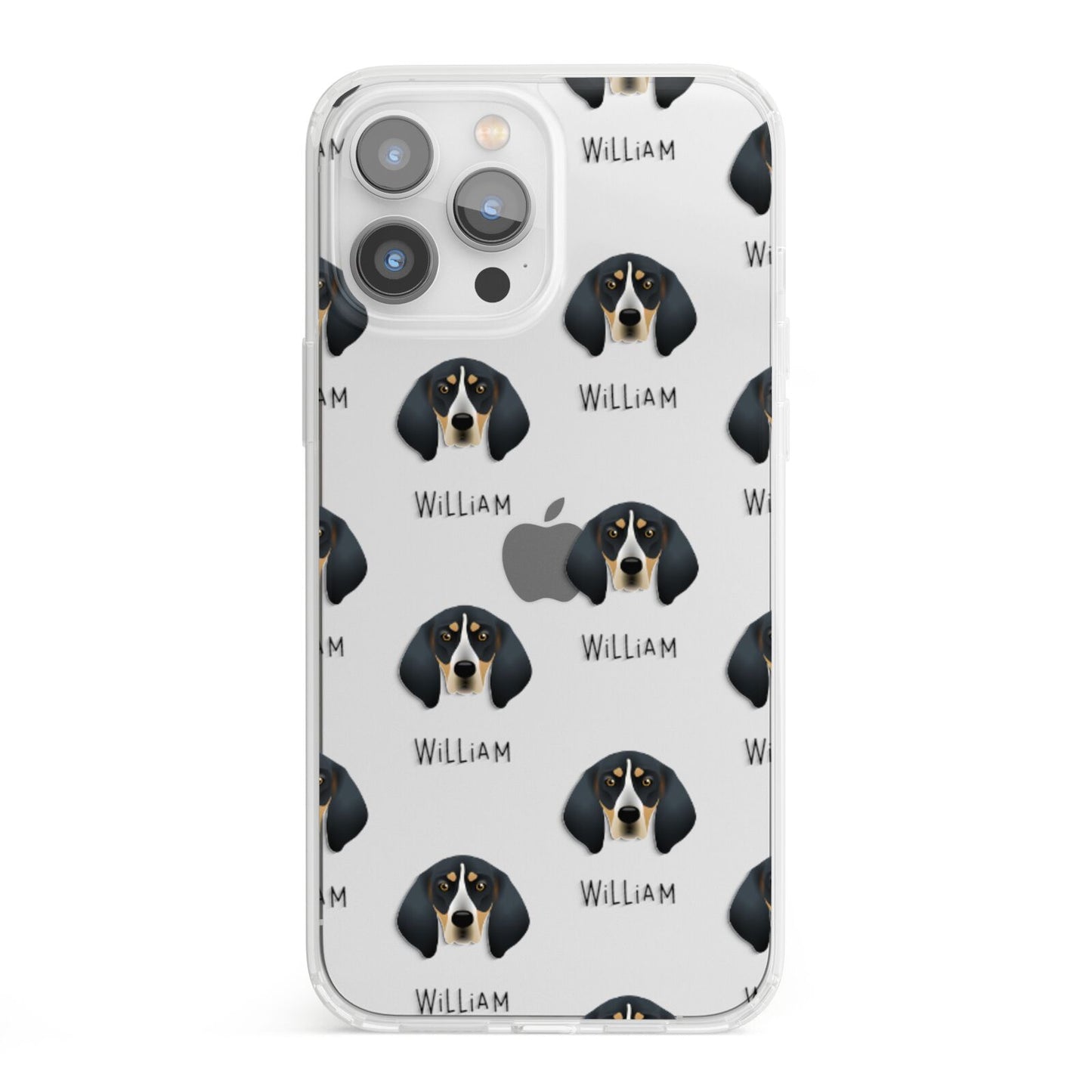 Bluetick Coonhound Icon with Name iPhone 13 Pro Max Clear Bumper Case