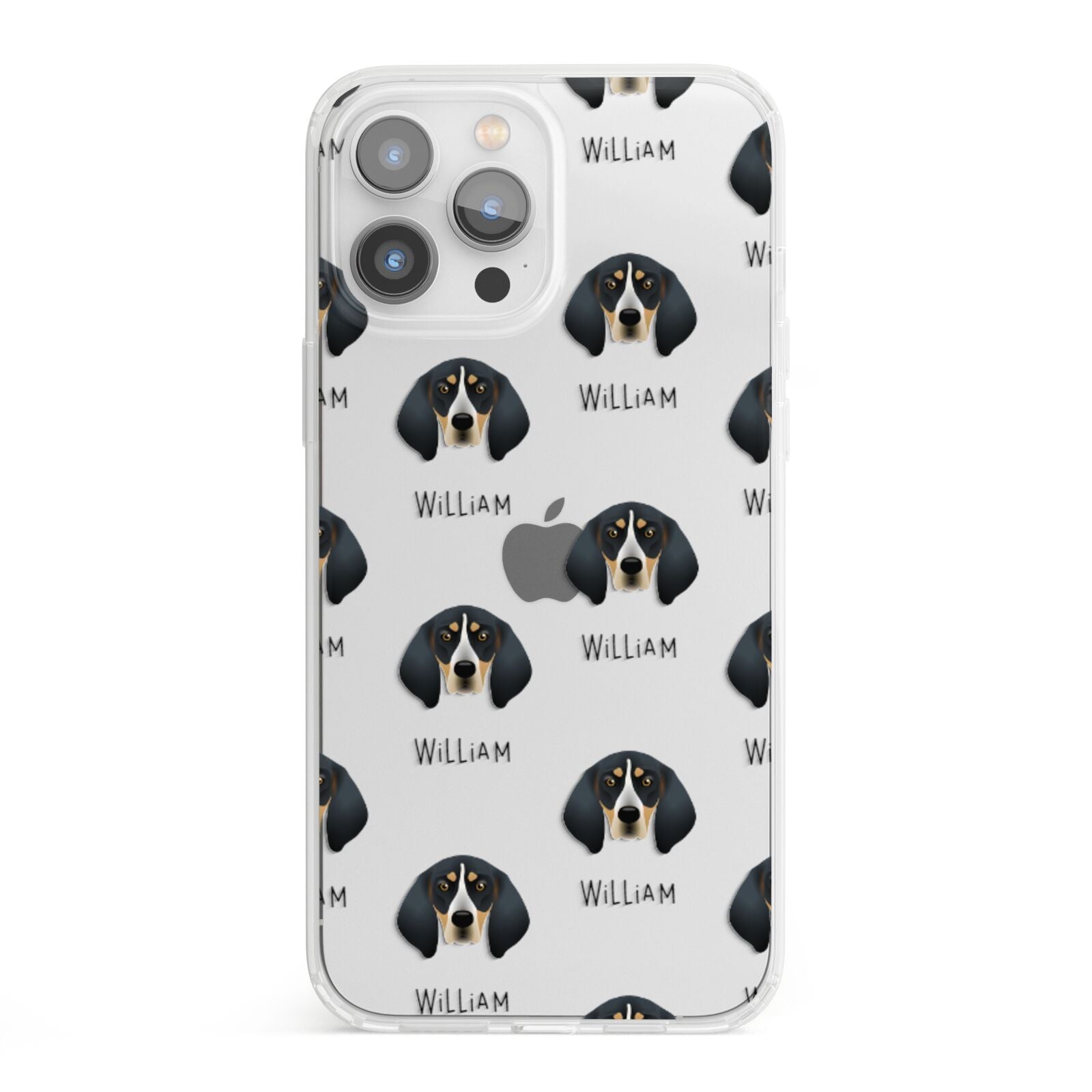 Bluetick Coonhound Icon with Name iPhone 13 Pro Max Clear Bumper Case