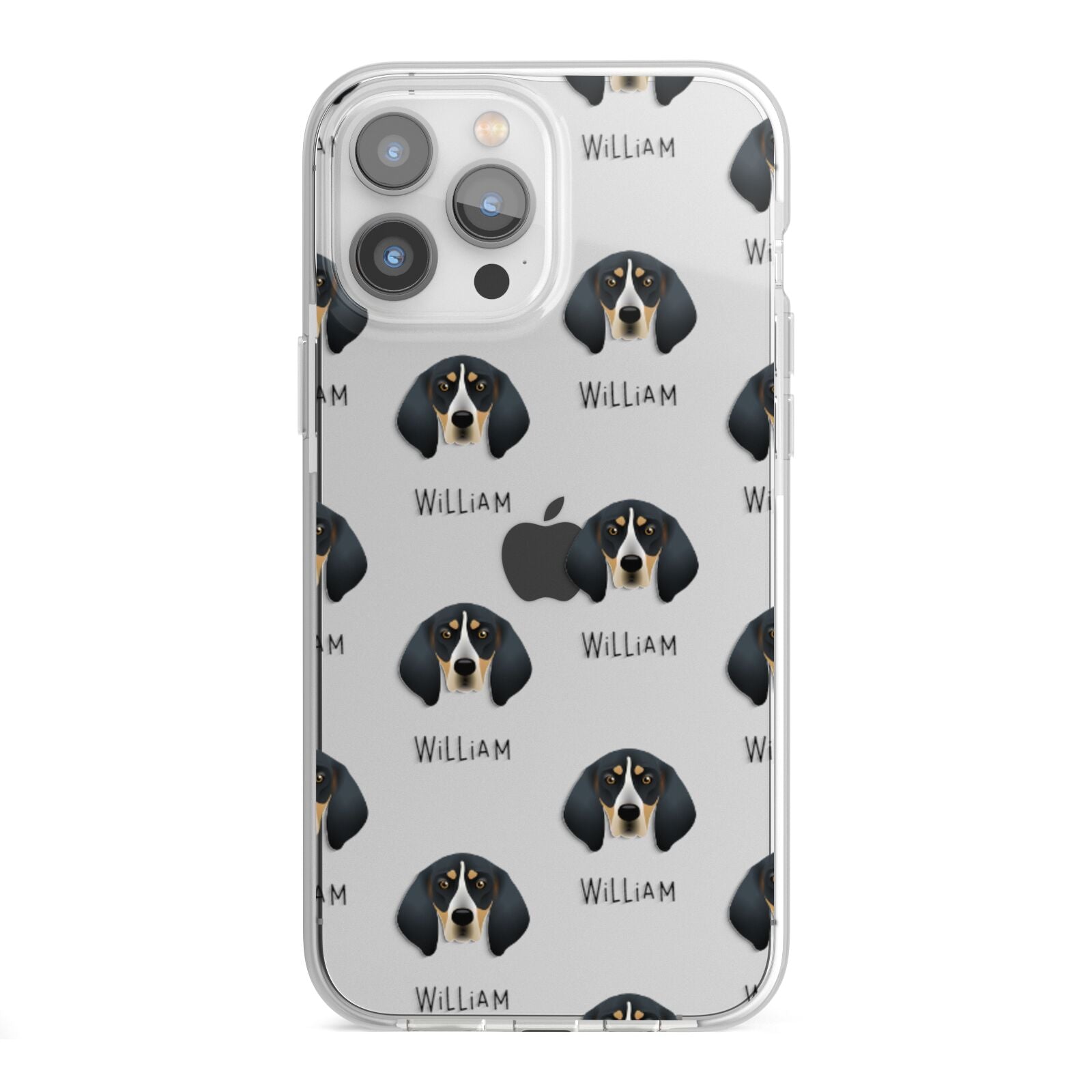 Bluetick Coonhound Icon with Name iPhone 13 Pro Max TPU Impact Case with White Edges