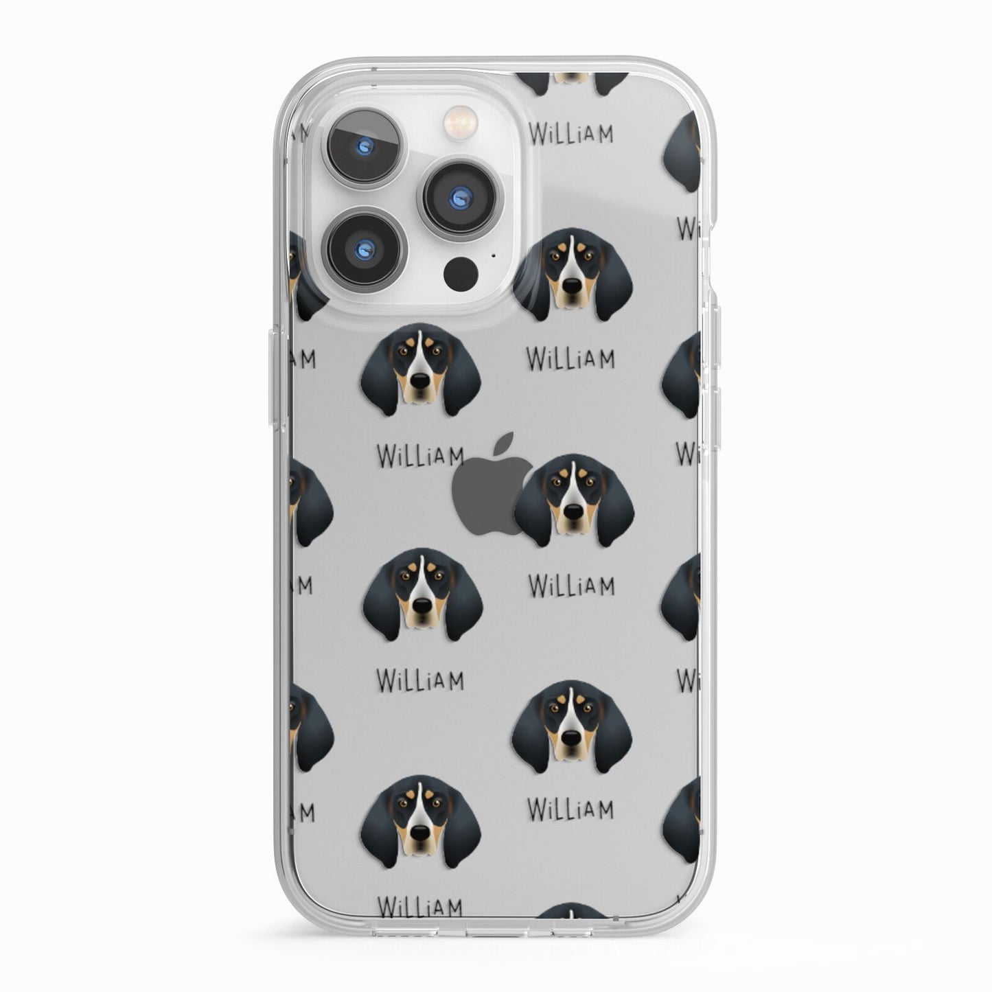Bluetick Coonhound Icon with Name iPhone 13 Pro TPU Impact Case with White Edges