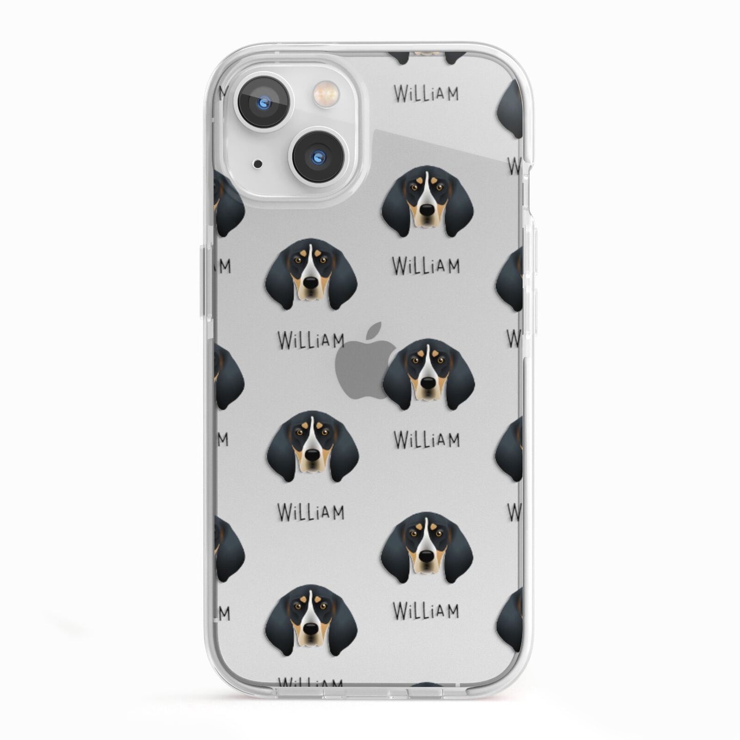 Bluetick Coonhound Icon with Name iPhone 13 TPU Impact Case with White Edges