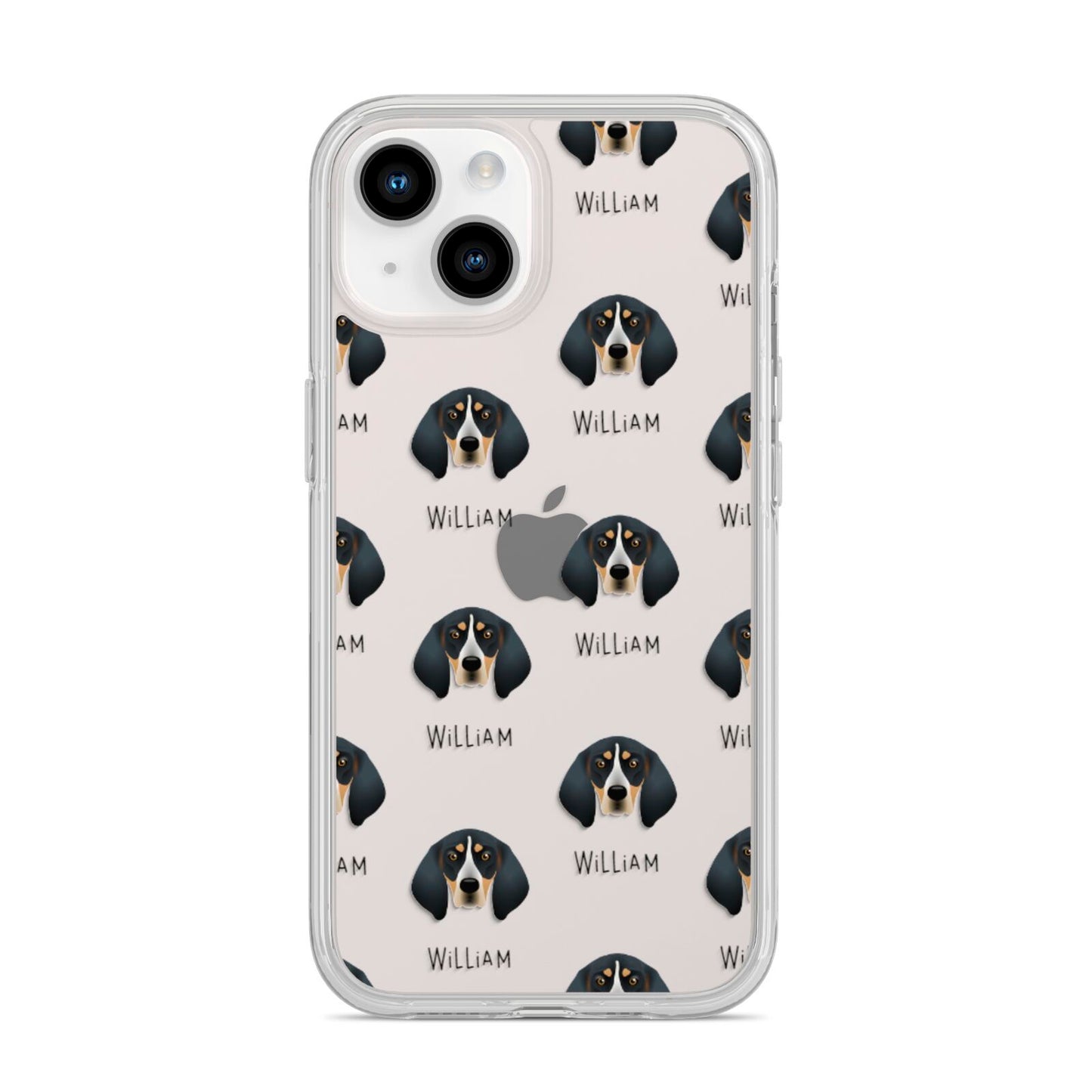 Bluetick Coonhound Icon with Name iPhone 14 Clear Tough Case Starlight
