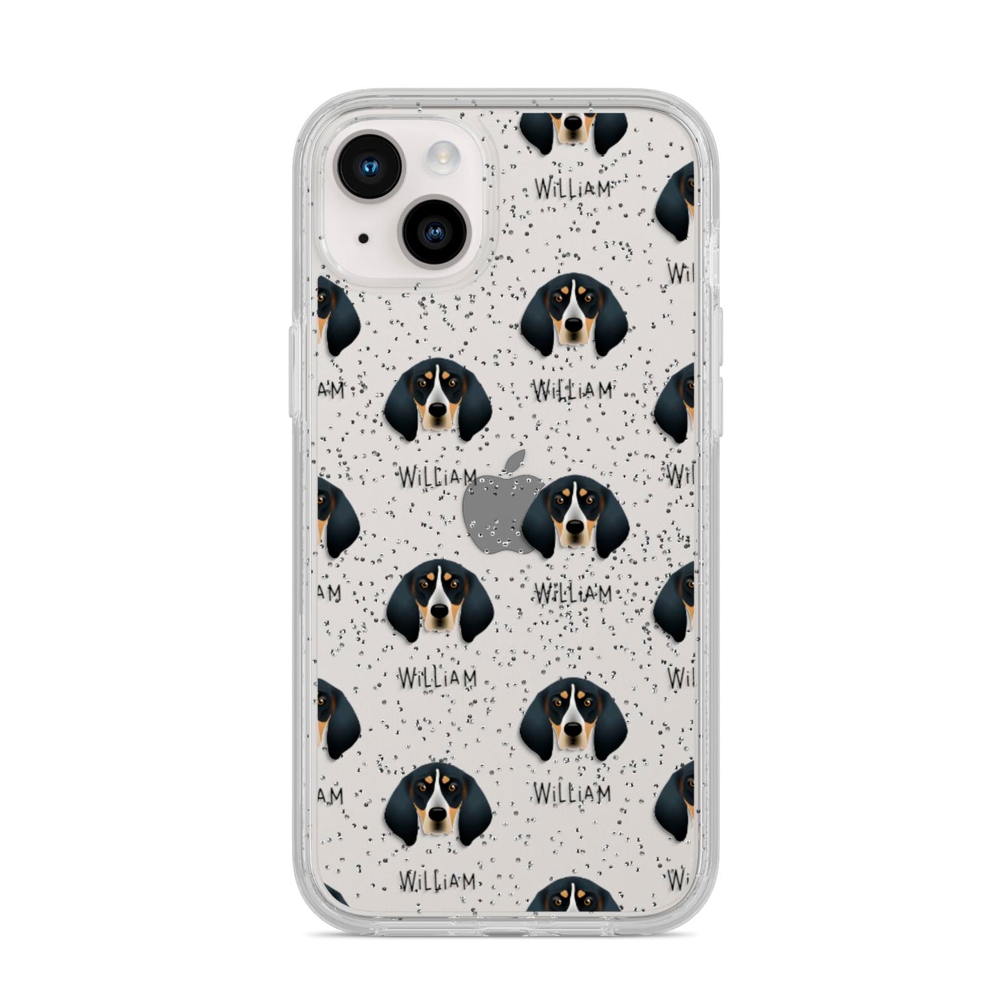 Bluetick Coonhound Icon with Name iPhone 14 Plus Glitter Tough Case Starlight